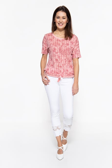 Amor, Truth & Trust Damen ATT JEANS Basic Slim Fit Jeans mit Spitzeneinsatz im Saum Zoe weiß - Image 4