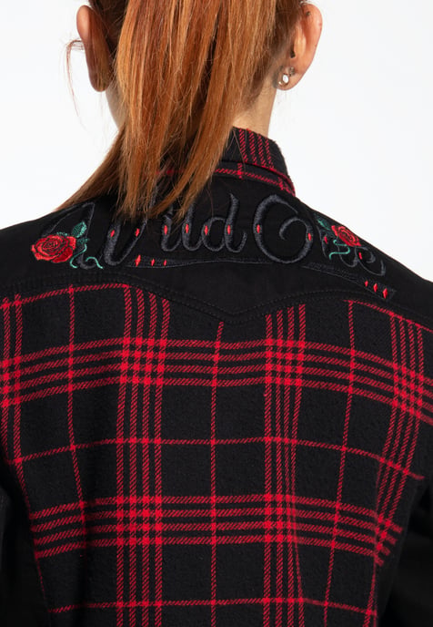 Queen Kerosin Damen Funktionshemd Wild Ones Roses schwarz - Image 2