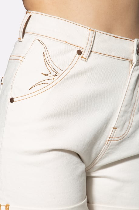 Queen Kerosin Damen Denim Shorts naturweiß - Image 5
