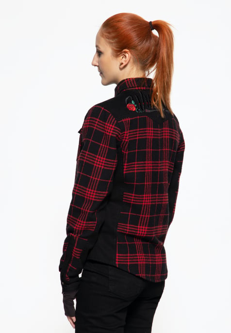 Queen Kerosin Damen Funktionshemd Wild Ones Roses schwarz - Image 5