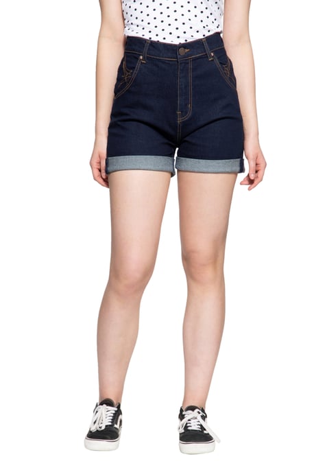 Queen Kerosin Damen Denim Shorts Denim - Image 1