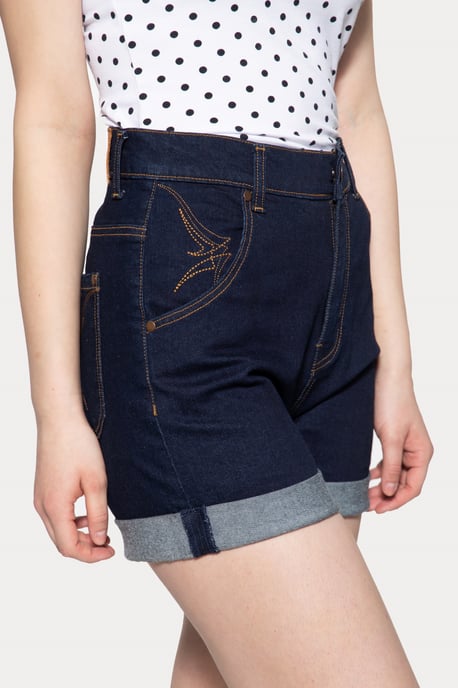 Queen Kerosin Damen Denim Shorts Denim - Image 4