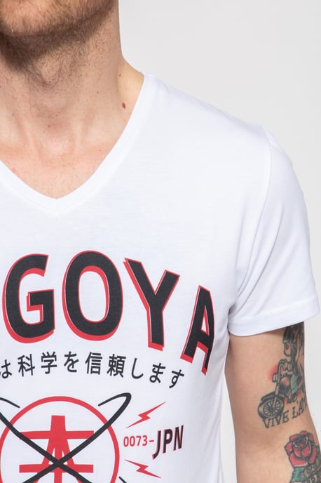 Akito Tanaka Herren T-Shirt mit Frontprint City Code weiß - Image 3