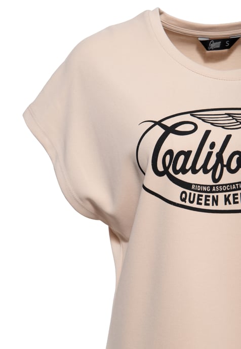 Queen Kerosin Damen T-Shirt California ecru - Image 3