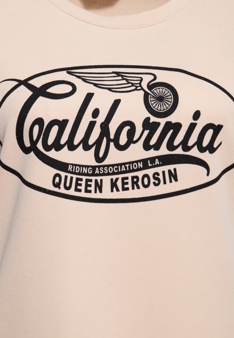 Queen Kerosin Damen T-Shirt California ecru - Image 4