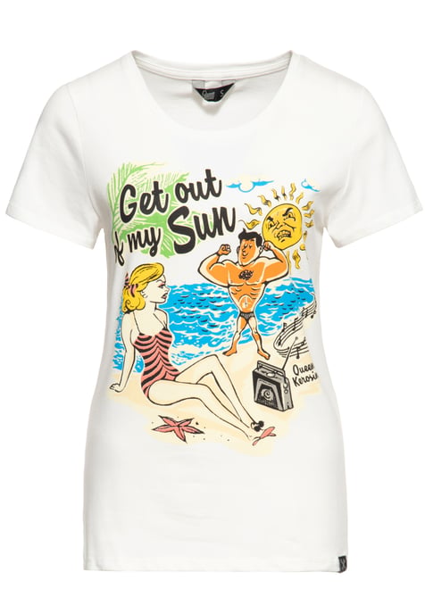 Queen Kerosin Damen Classic T-Shirt Get out of my sun offwhite - Image 1