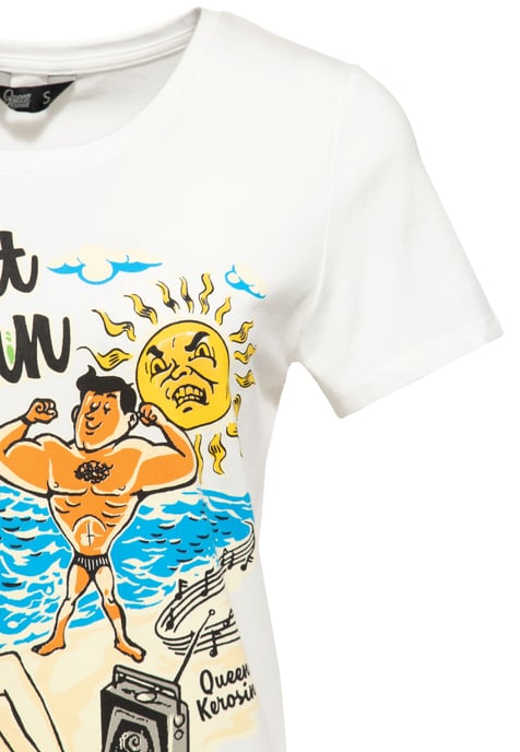 Queen Kerosin Damen Classic T-Shirt Get out of my sun offwhite - Image 3