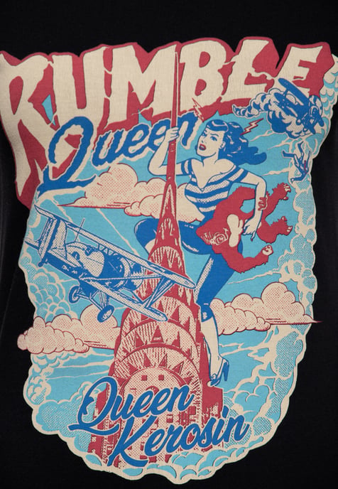 Queen Kerosin Damen T-Shirt Rumble Queen schwarz - Image 3