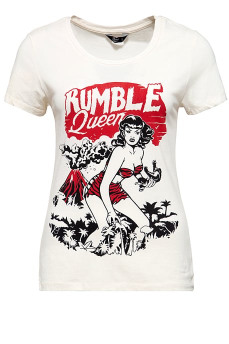 Queen Kerosin Damen QUEEN KEROSIN T-Shirt im Vintage Look Rumble Queen offwhite - Image 1