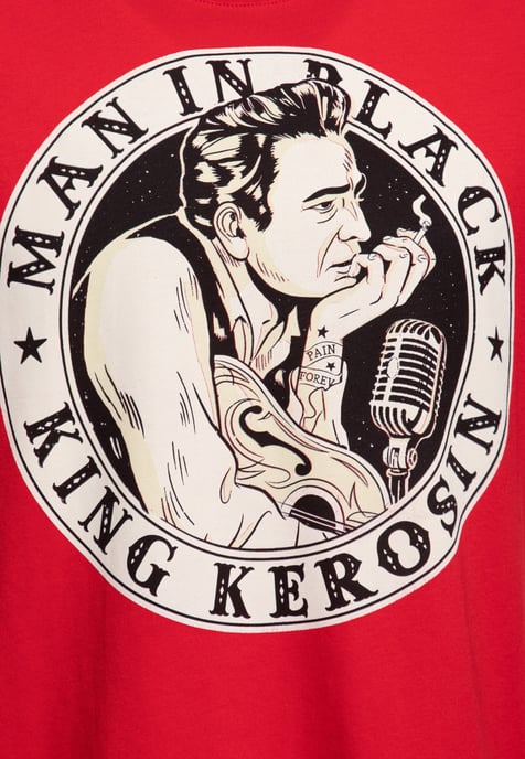 King Kerosin Herren T-Shirt Man in Black rot - Image 3