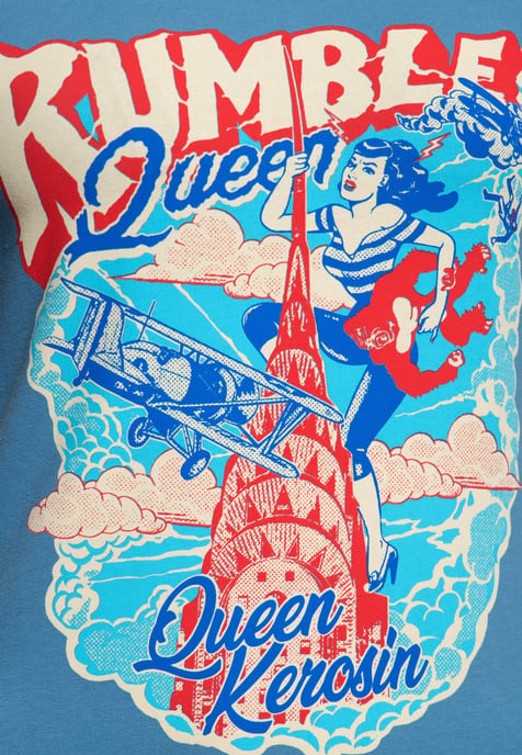 Queen Kerosin Damen T-Shirt Rumble Queen blau - Image 4