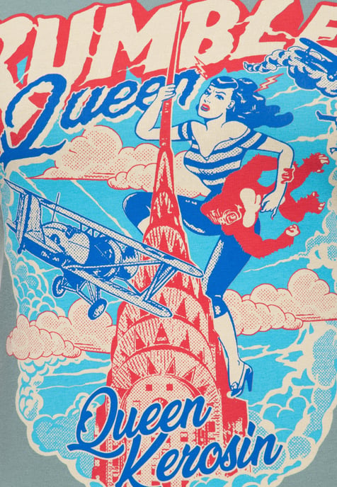 Queen Kerosin Damen T-Shirt Rumble Queen grün - Image 3