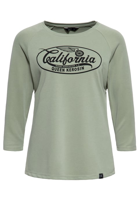 Queen Kerosin Damen Langarmshirt California grün - Image 1