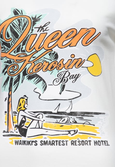 Queen Kerosin Damen Print T-Shirt Queens Bay offwhite - Image 3