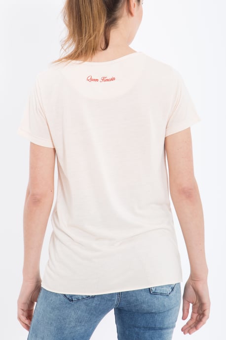 Queen Kerosin Damen QUEEN KEROSIN Basic T-Shirt aus Viskose-Mix nude - Image 2