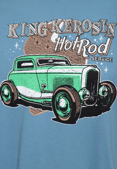 King Kerosin Herren T-Shirt Hotrod Service blau - Image 3