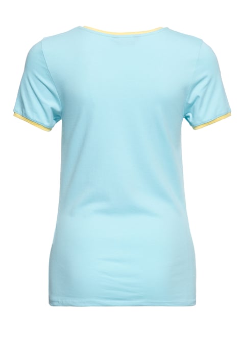 Queen Kerosin Damen Vintage Ringer T-Shirt Super Cutie grün - Image 2
