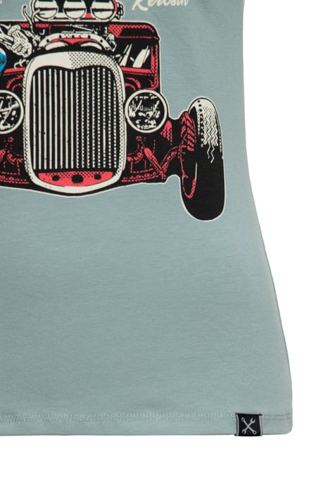 Queen Kerosin Damen T-Shirt Built it up! grün - Image 4