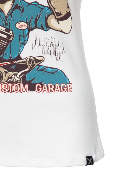 Queen Kerosin Damen T-Shirt mit Frontprint und Rundhalsausschnitt Gearhead offwhite - Image 3