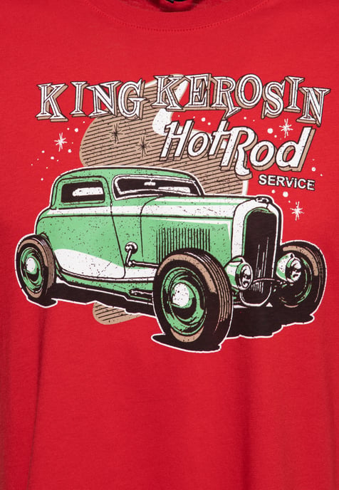 King Kerosin Herren T-Shirt Hotrod Service rot - Image 3