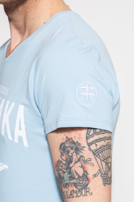 Akito Tanaka Herren T-Shirt mit Frontprint Gladiator Fighters blau - Image 4