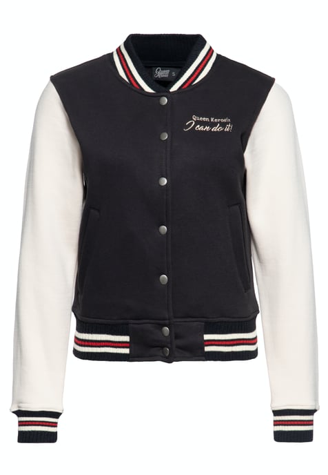 Queen Kerosin Damen College Sweatjacke I Can Do It schwarz - Image 1