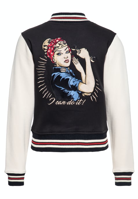 Queen Kerosin Damen College Sweatjacke I Can Do It schwarz - Image 2