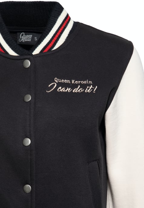 Queen Kerosin Damen College Sweatjacke I Can Do It schwarz - Image 3