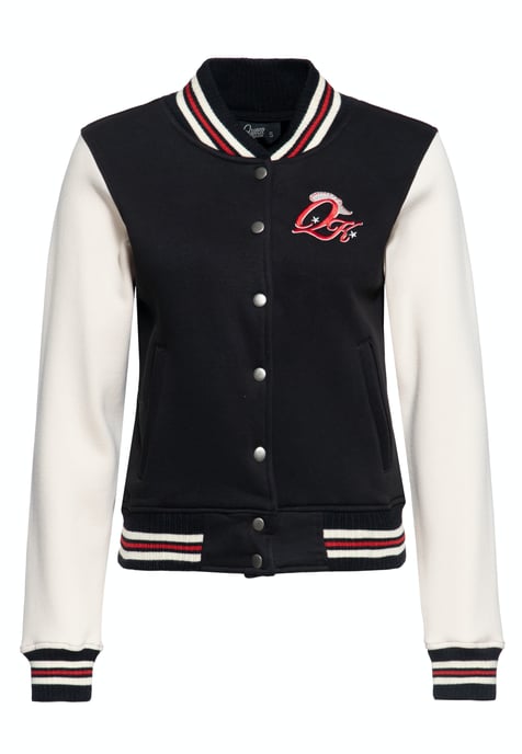 Queen Kerosin Damen College Sweatjacke Rebel at Heart schwarz - Image 1