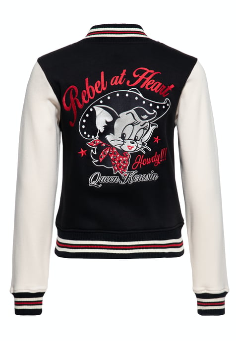 Queen Kerosin Damen College Sweatjacke Rebel at Heart schwarz - Image 2