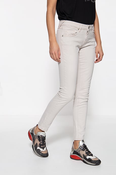 Amor, Truth & Trust Damen ATT JEANS 5-Pocket Jeans mit Lochstickerei am Tascheneingriff Leoni beige - Image 2