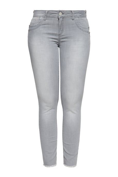 Amor, Truth & Trust Damen ATT JEANS Slim Fit Jeans mit offenen Kanten am Saum Leoni grau - Image 1