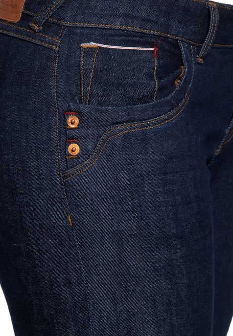 Amor, Truth & Trust Damen Red Selvedge Slim Fit Jeans Leoni dunkelblau - Image 3