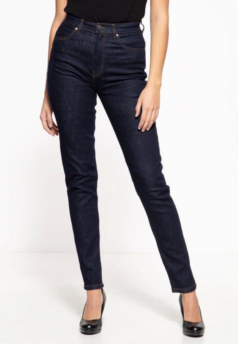 Queen Kerosin Damen Jeanshose mit Kontrast Stickerei dunkelblau - Image 3