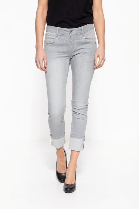 Amor, Truth & Trust Damen 7/8 Jeans mit legerem Beinaufschlag Zoe hellgrau - Image 2