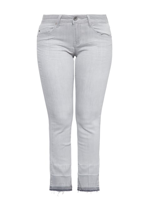 Amor, Truth & Trust Damen ATT JEANS Damen Jeanshose mit offenen Saumkanten und Waschung Brenda grau - Image 1