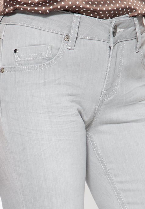 Amor, Truth & Trust Damen ATT JEANS Damen Jeanshose mit offenen Saumkanten und Waschung Brenda grau - Image 3