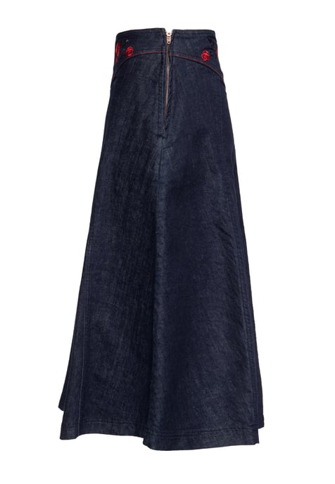 Queen Kerosin Damen Western Swingrock Roses Denim - Image 3