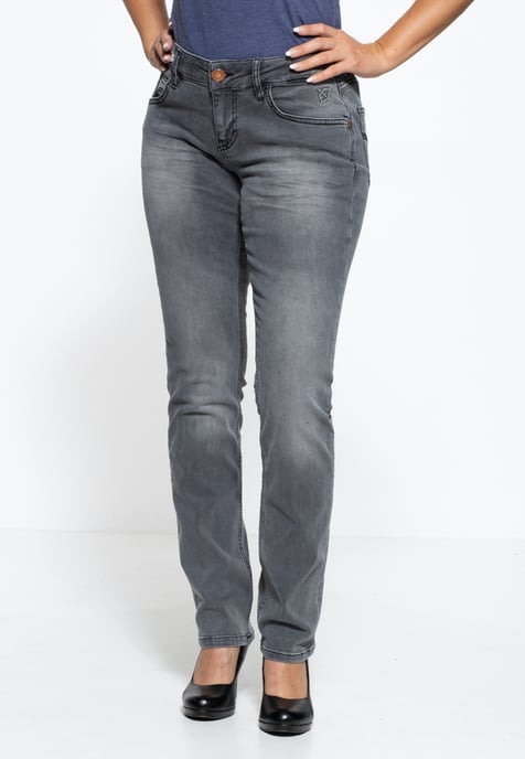 Amor, Truth & Trust Damen 5-Pocket Jeans Stella grau - Image 3