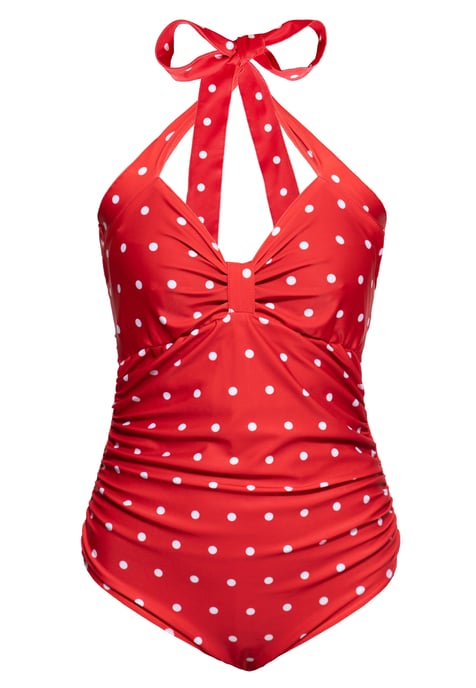 Queen Kerosin Damen Swimsuit Dotted rot - Image 1