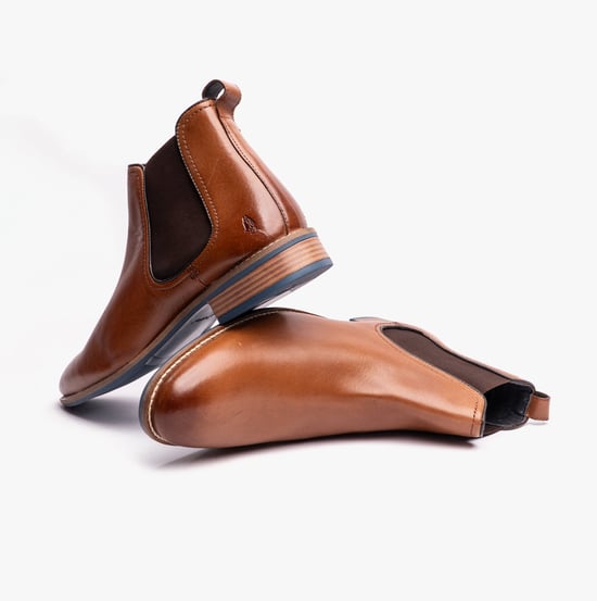 Hush Puppies Diego Chelsea Herrenformale Stiefel Tan - Image 4