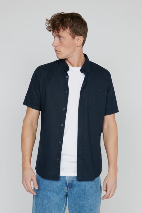 Kurzarmhemd Gerade Passform navy blue - Image 3