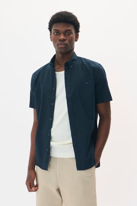 Kurzarmhemd Gerade Passform navy blue - Image 4
