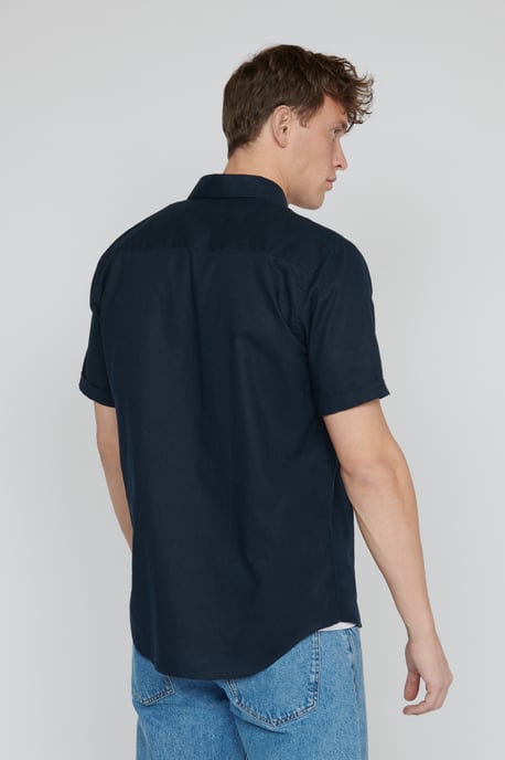 Kurzarmhemd Gerade Passform navy blue - Image 5