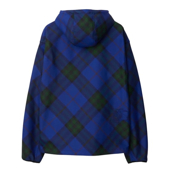 Burberry – Blaue Kapuzenjacke mit House-Check - Image 2