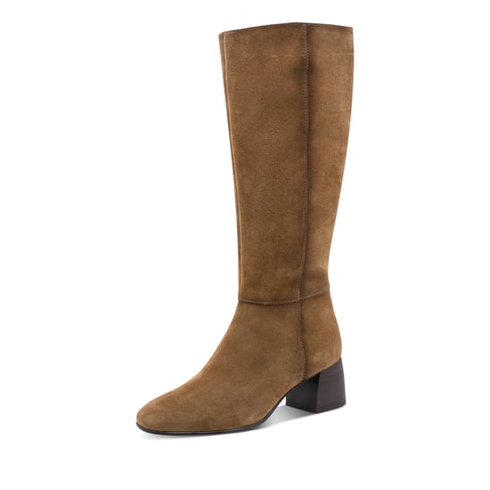 Tamaris Damen Reitstiefel aus Leder mit kniehohem Absatz, Kamelbraun - Image 3