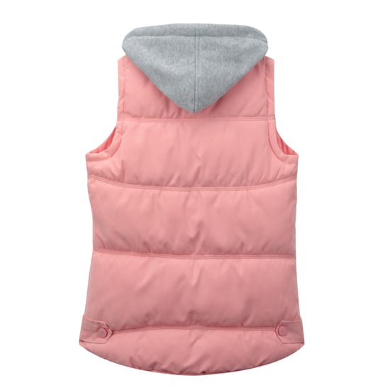 Damen Steppweste mit Kapuze Freizeitweste Dicker K?rperw?rmer Outdoor Rosa - Image 2