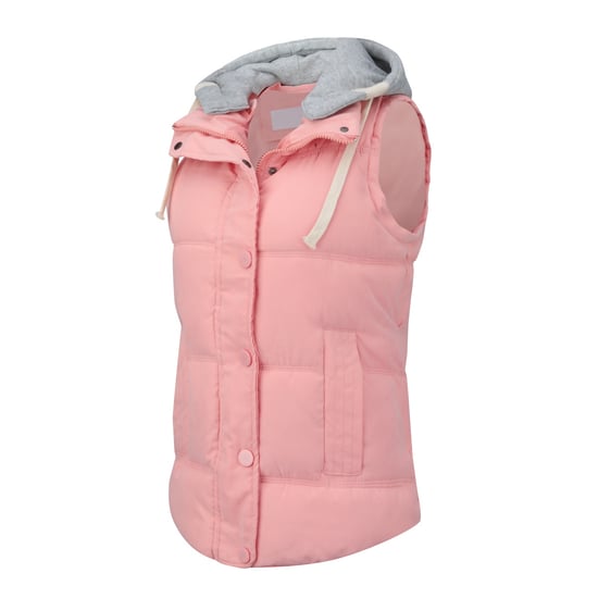 Damen Steppweste mit Kapuze Freizeitweste Dicker K?rperw?rmer Outdoor Rosa - Image 3