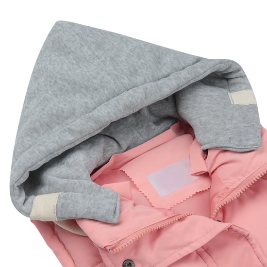 Damen Steppweste mit Kapuze Freizeitweste Dicker K?rperw?rmer Outdoor Rosa - Image 4