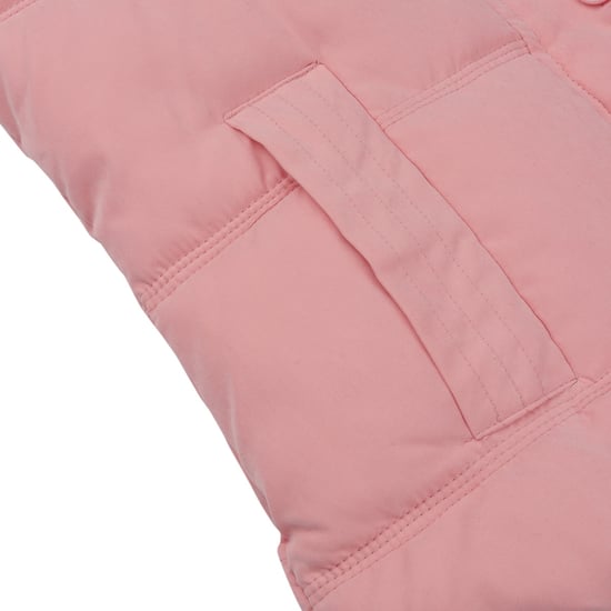 Damen Steppweste mit Kapuze Freizeitweste Dicker K?rperw?rmer Outdoor Rosa - Image 5